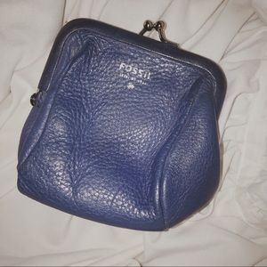 Leather Fossil Clasp Coin Purse